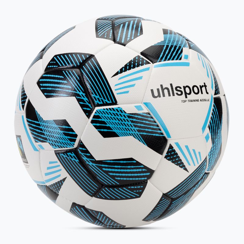 Uhlsport Fairtrade Top Training Addglue футбол бяло/черно/флуо синьо размер 4 2