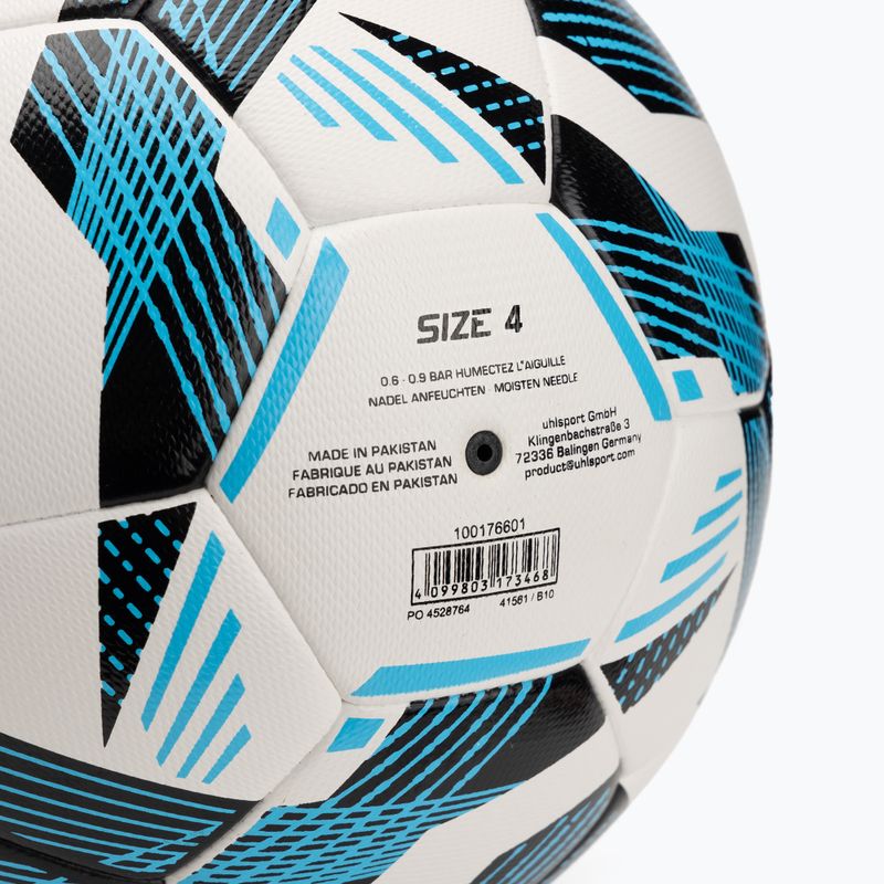 Uhlsport Fairtrade Top Training Addglue футбол бяло/черно/флуо синьо размер 4 4