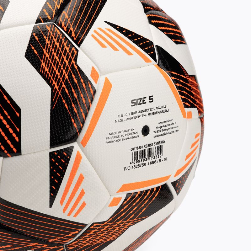 Uhlsport Resist Synergy футбол бяло/черно/оранжево размер 5 4