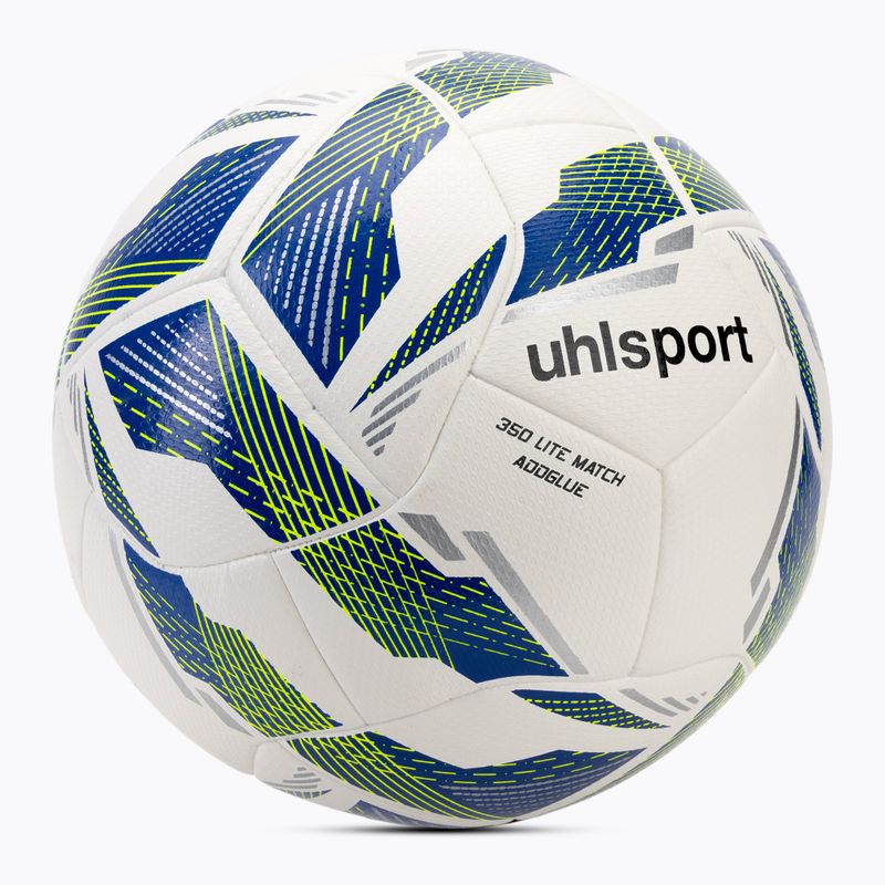 Футбол uhlsport 350 Lite Match Addglue бяло/тъмно синьо/флуо жълто размер 5 2