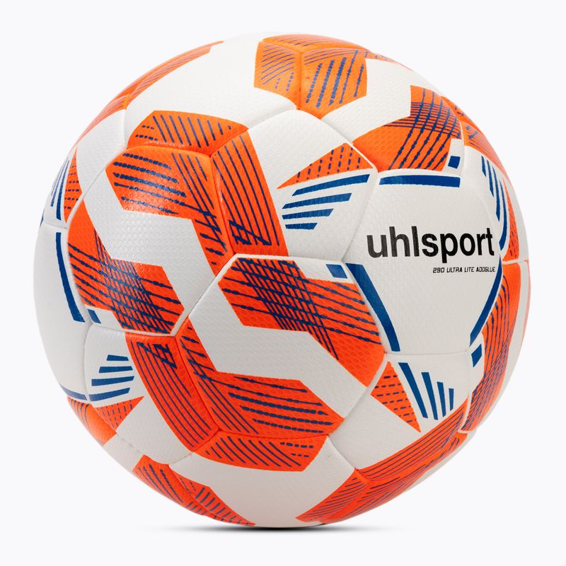 Футбол uhlsport 290 Ultra Lite Addglue бял/флуорозов/тъмно син размер 4 2