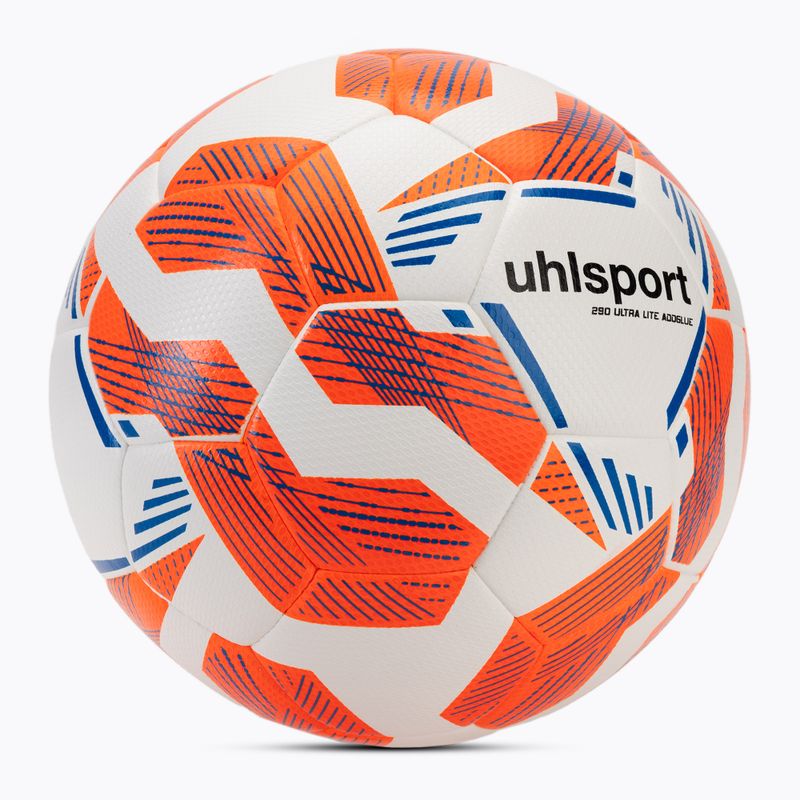 Футбол uhlsport 290 Ultra Lite Addglue бял/флуорозов/тъмно син размер 5 2
