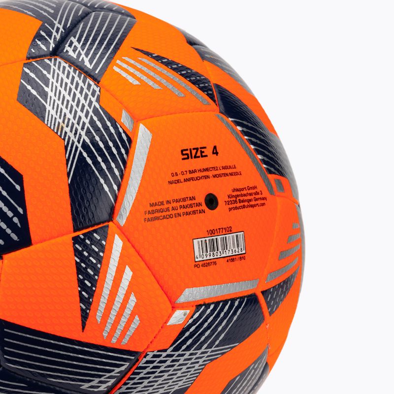 Футбол uhlsport 290 Ultra Lite Addglue fluo orange/navy/silver размер 4 3