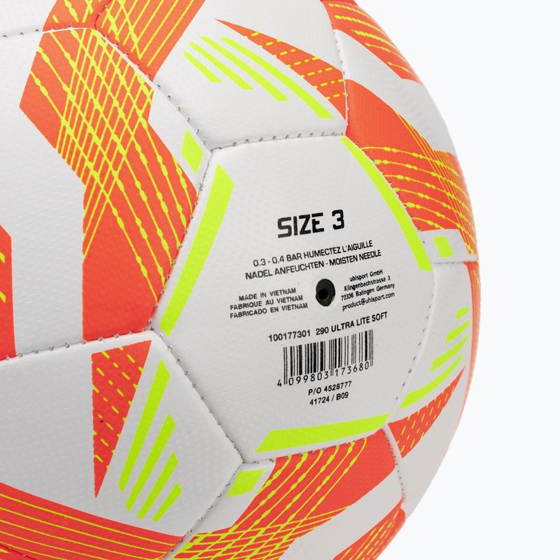 Футбол uhlsport Ultra Lite Soft 290 white/fluo orange/fluo yellow размер 3 3