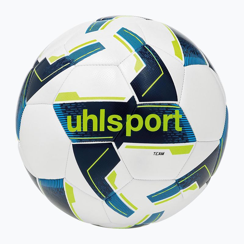 Футбол uhlsport Екип бяло/насиньо/флуо жълто размер 4