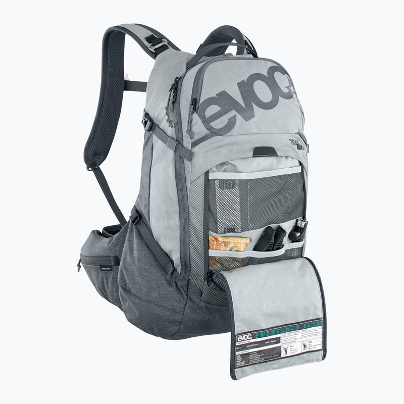EVOC Trail Pro 26 л, камък/карбон, сива раница за велосипед 8