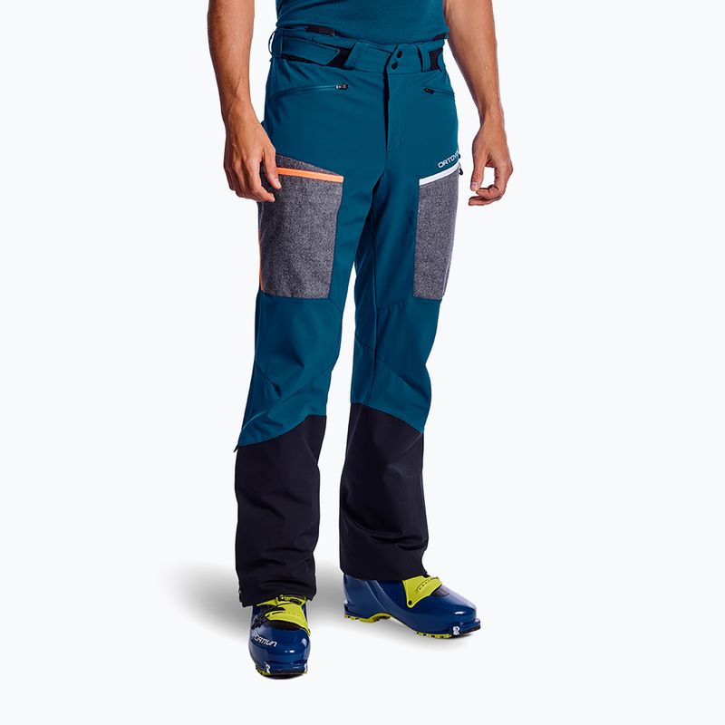 Мъжки софтшел панталони ORTOVOX Pordoi petrol blue