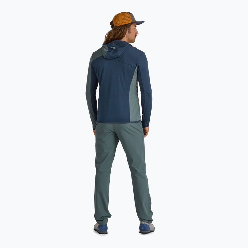 Мъжки потник ORTOVOX Fleece Light Grid с качулка Deep Ocean 3
