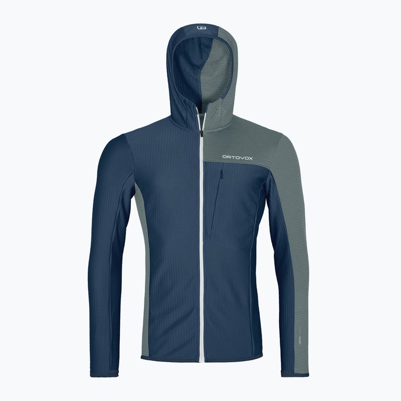 Мъжки потник ORTOVOX Fleece Light Grid с качулка Deep Ocean 7