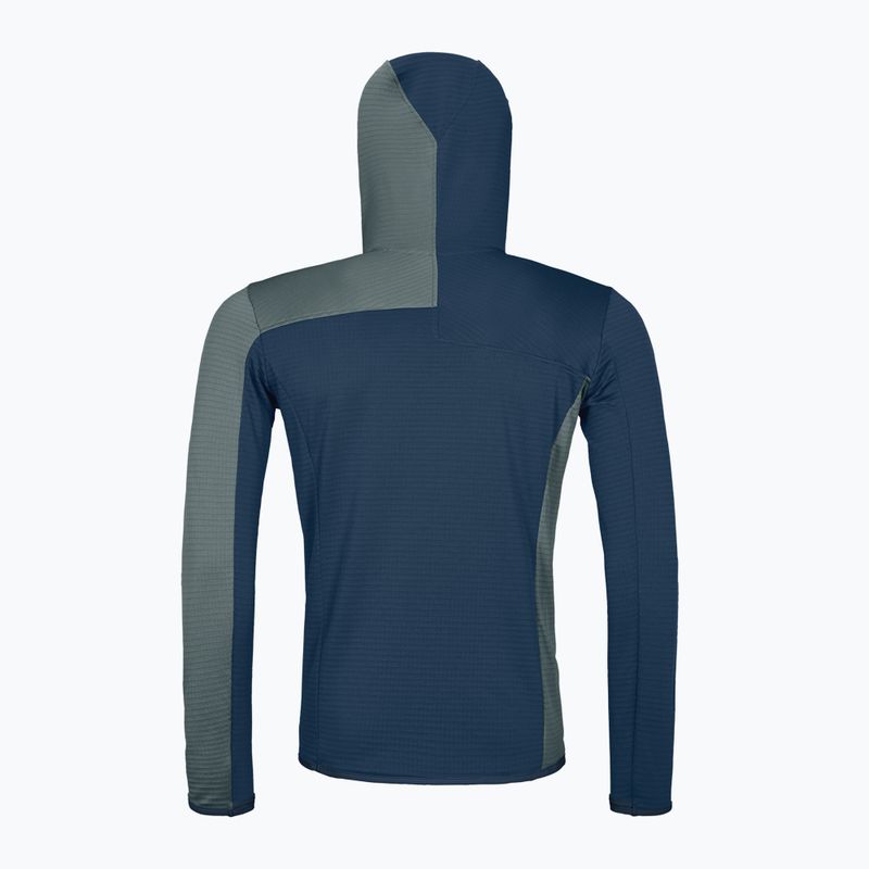 Мъжки потник ORTOVOX Fleece Light Grid с качулка Deep Ocean 8