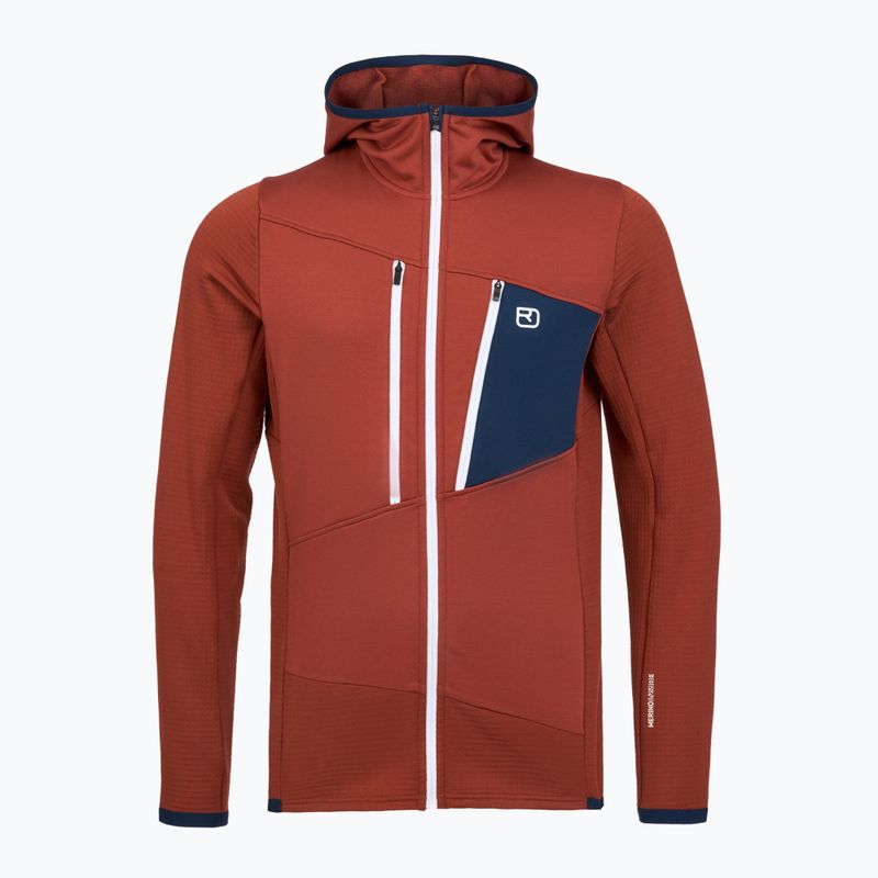Мъжки суитшърт ORTOVOX Fleece Grid clay orange