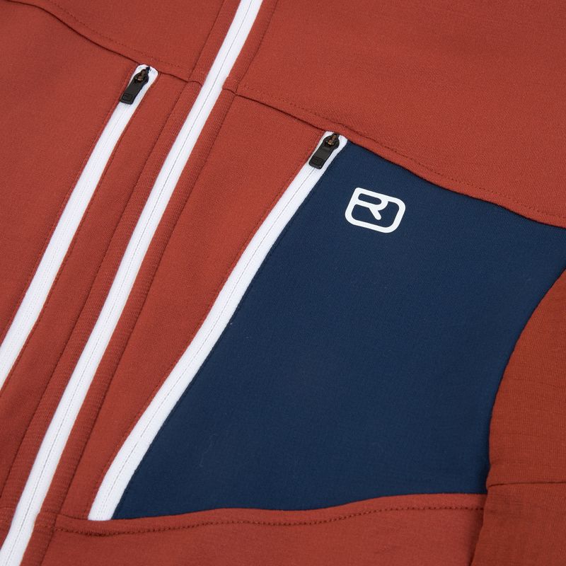 Мъжки суитшърт ORTOVOX Fleece Grid clay orange 3