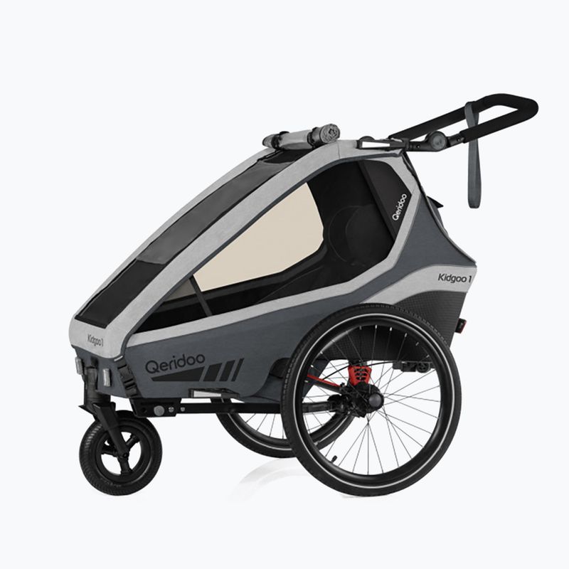 Qeridoo Kidgoo 2 двуместно ремарке за велосипед сиво Q-KDG2-22-SG