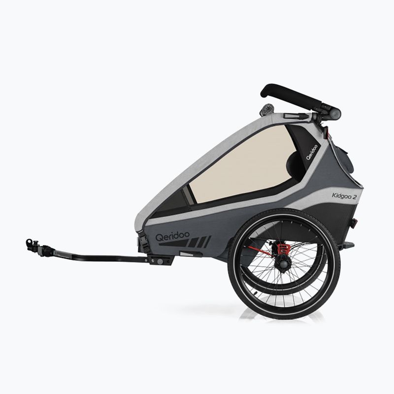 Qeridoo Kidgoo 2 двуместно ремарке за велосипед сиво Q-KDG2-22-SG 2