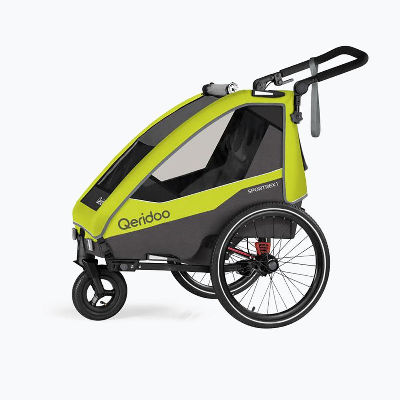 Едноместно ремарке за велосипед Qeridoo Sportrex 1 LE, жълто Q-SPR1-22-LG