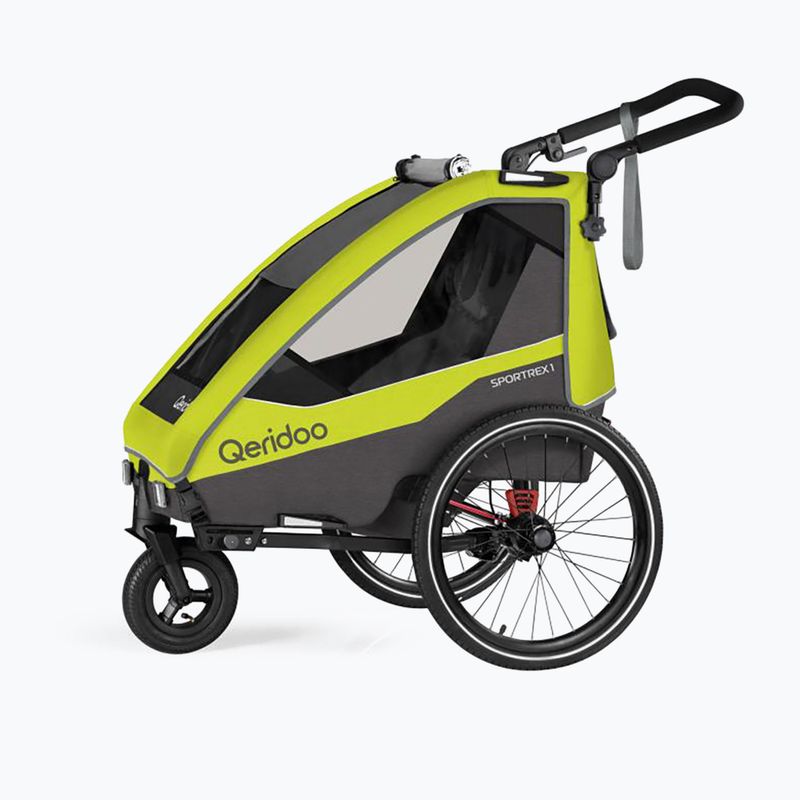 Qeridoo Sportrex 2 LE двуместно ремарке за велосипед, жълто Q-SPR2-22-LG