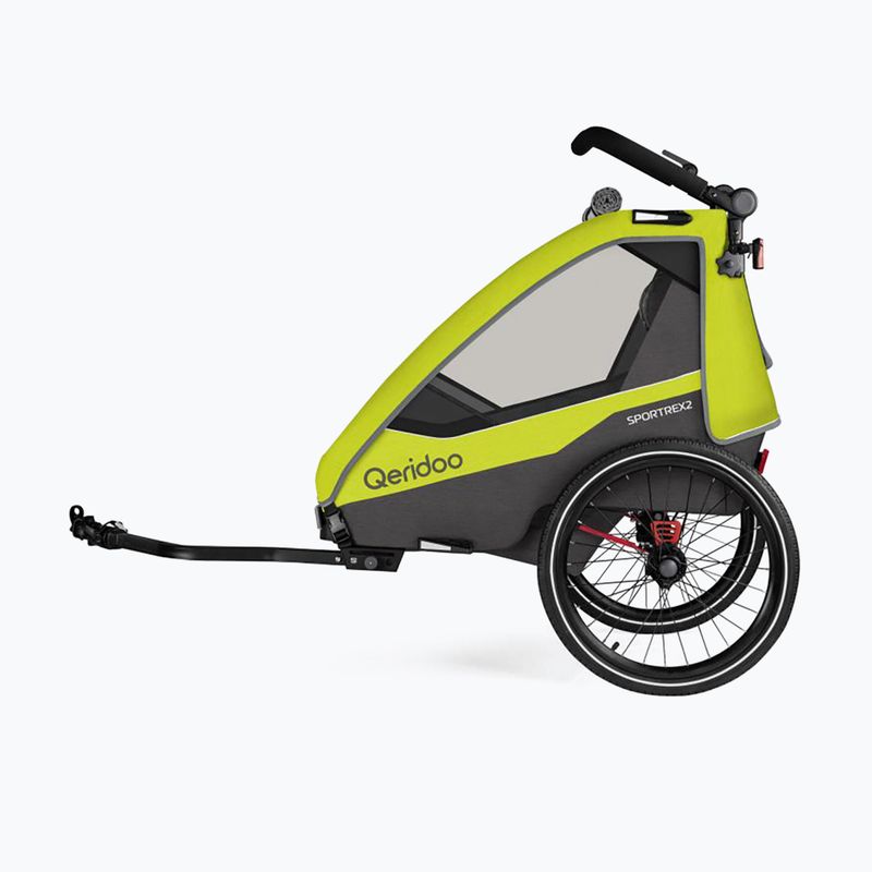 Qeridoo Sportrex 2 LE двуместно ремарке за велосипед, жълто Q-SPR2-22-LG 3