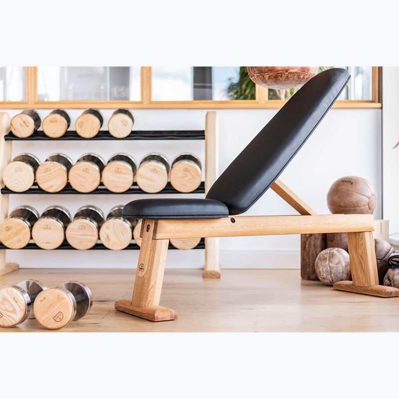 Тренировъчна пейка NOHrD Bench Press Oak Natural Leather 7