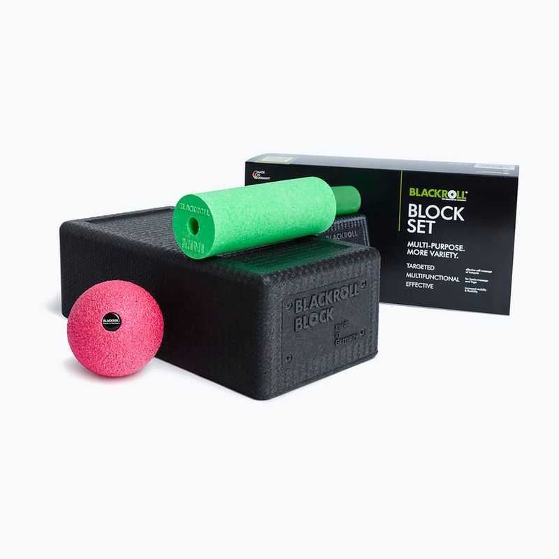 Комплект за йога BLACKROLL Block black/ green/ pink 3
