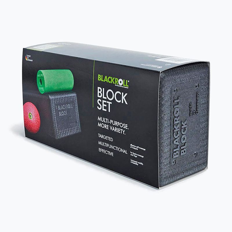 Комплект за йога BLACKROLL Block black/ green/ pink 4