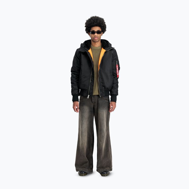 Мъжко яке Alpha Industries MA-1 Bomber с качулка черно 2