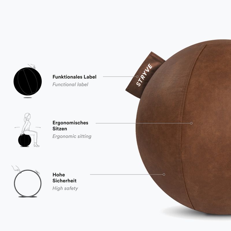 Гимнастическа топка STRYVE Active 70 cm natural brown 3