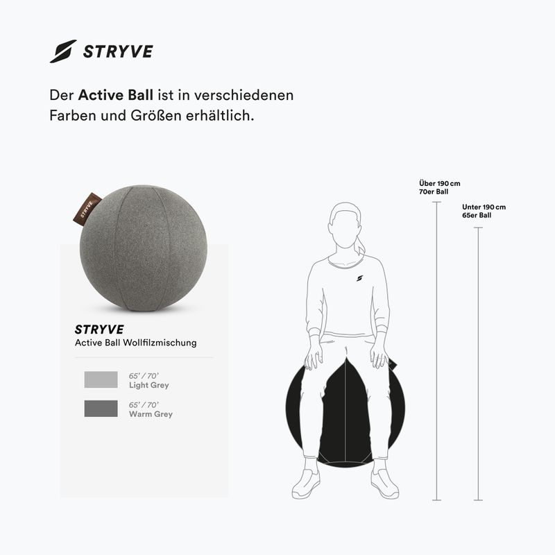 STRYVE Активна топка 65 см, сив камък 6