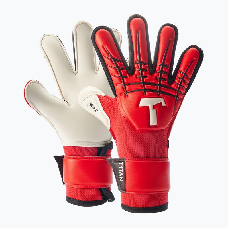 Детски вратарски ръкавици T1TAN Fluo Beast 3.0 Junior FP red