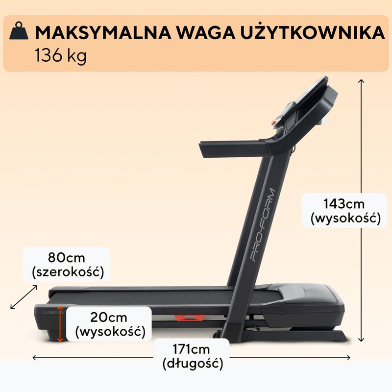 Електрическа пътека за бягане ProForm Carbon TL black 6