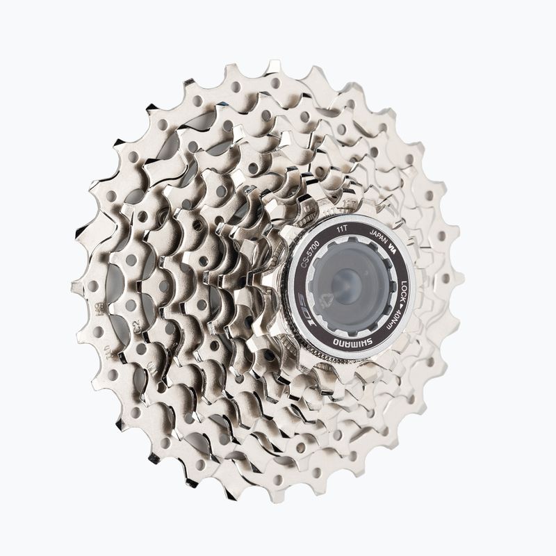 Касета за велосипеди Shimano 10 скорости CS-5700 10rz 11-28 сребърна ICS570010128