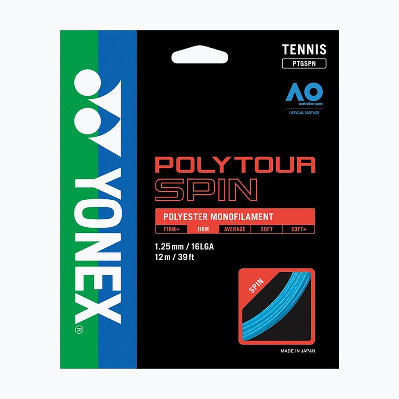 Тенис струна YONEX Poly Tour Spin 125 Set black