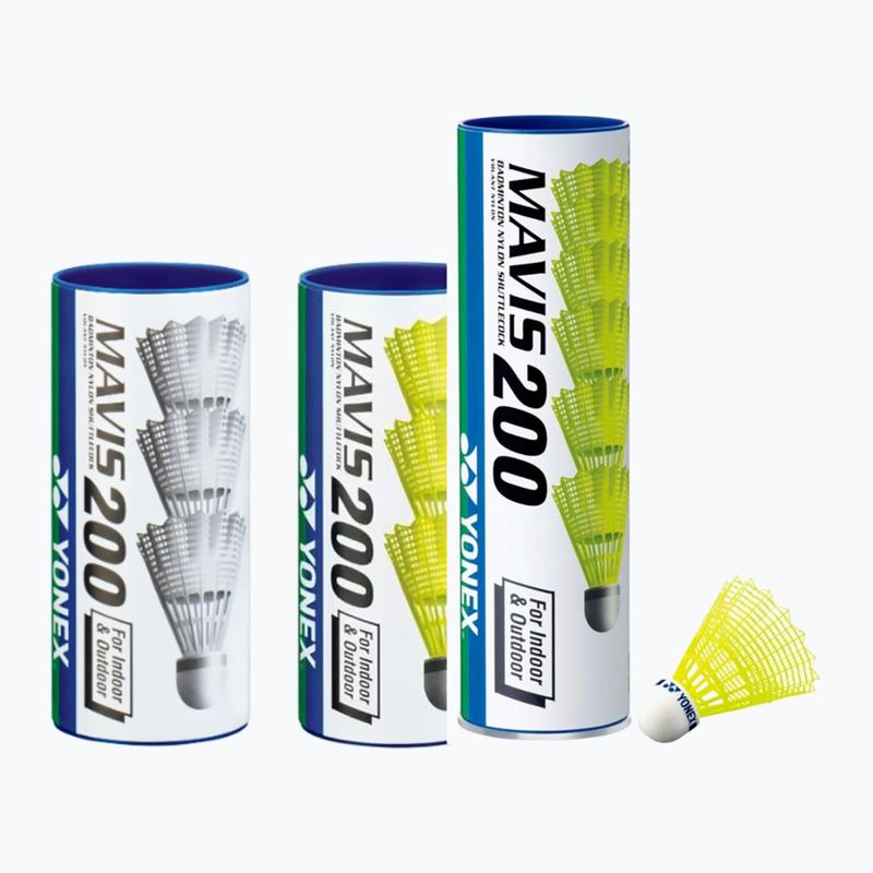 YONEX Mavis 200 совалки за бадминтон 3 бр. жълт