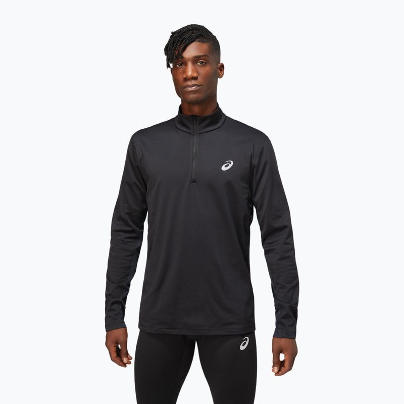 Мъжки ASICS Core 1/2 Zip Winter Top performance черен суитшърт за бягане