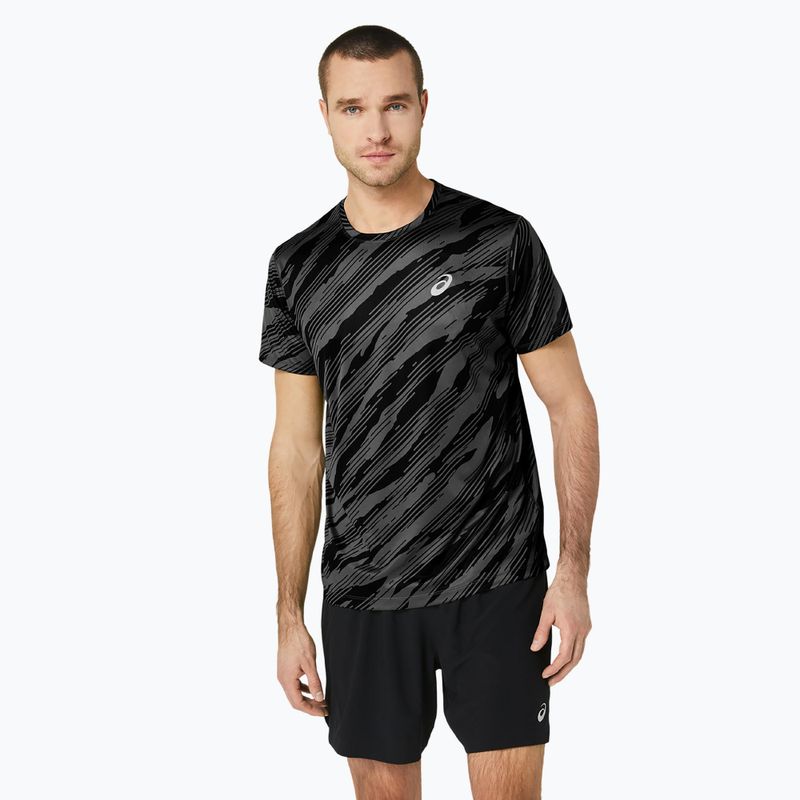 Мъжка тениска за бягане ASICS All Over Print Top graphite grey/performance black