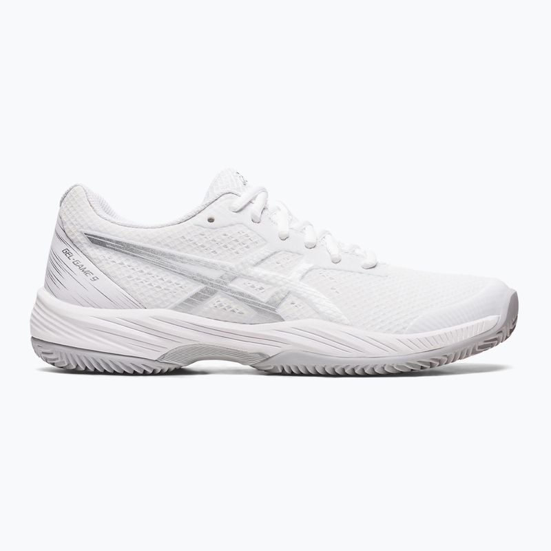 Дамски обувки за тенис ASICS Gel-Game 9 Clay/OC white/pure silver 8