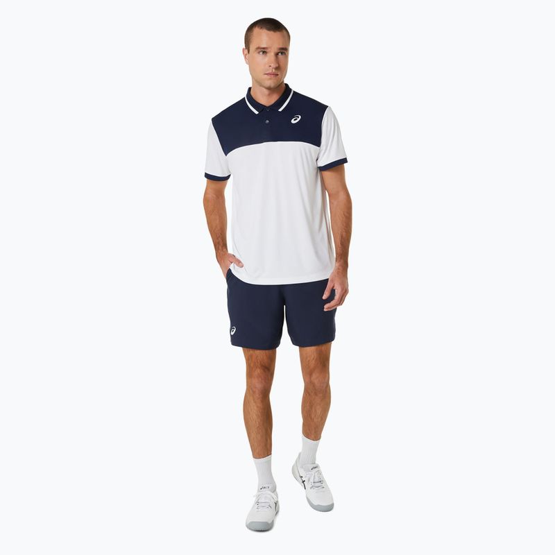 Мъжка поло тениска ASICS Court Polo brilliant white/midnight 2