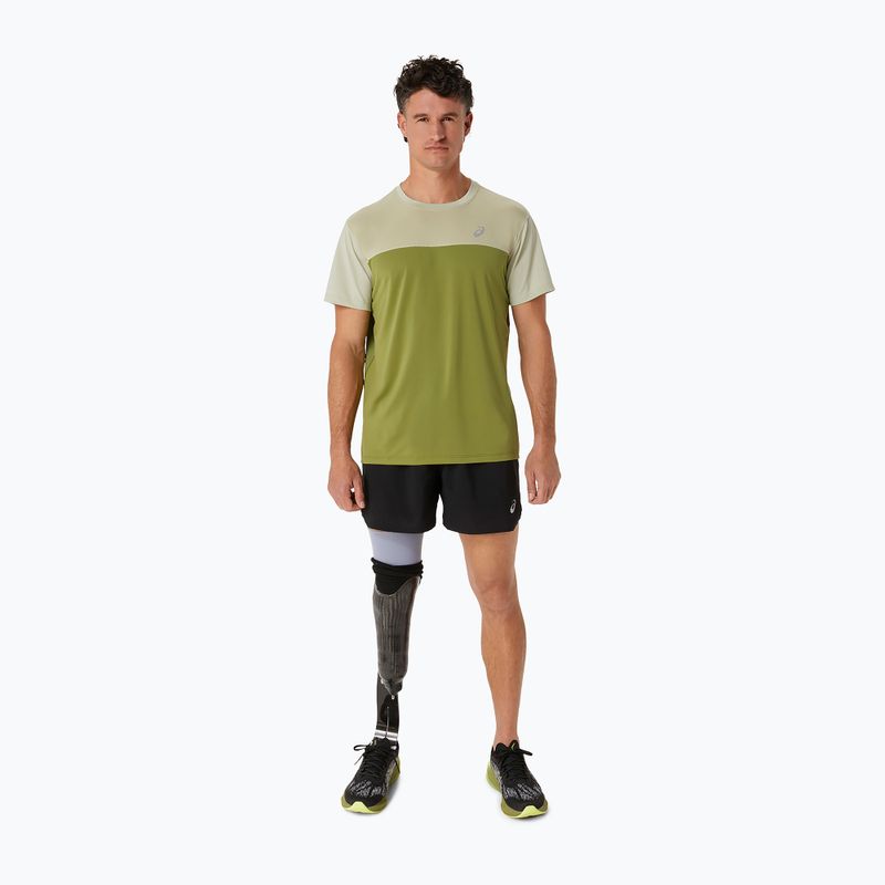 Мъжка тениска за бягане ASICS Race Top performance dry leaf green/cactus 2