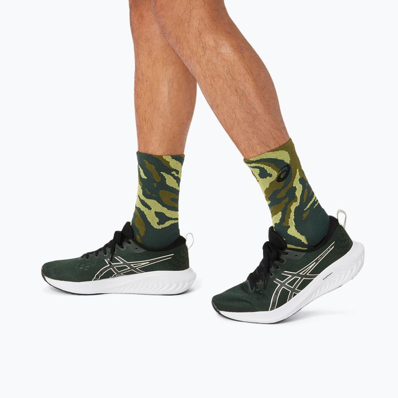 ASICS Color Camo Run Crew дъждовна гора/кактус/жълти чорапи за бягане 3