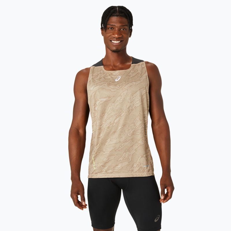 Мъжки потник за бягане ASICS Fujitrail Singlet pepper