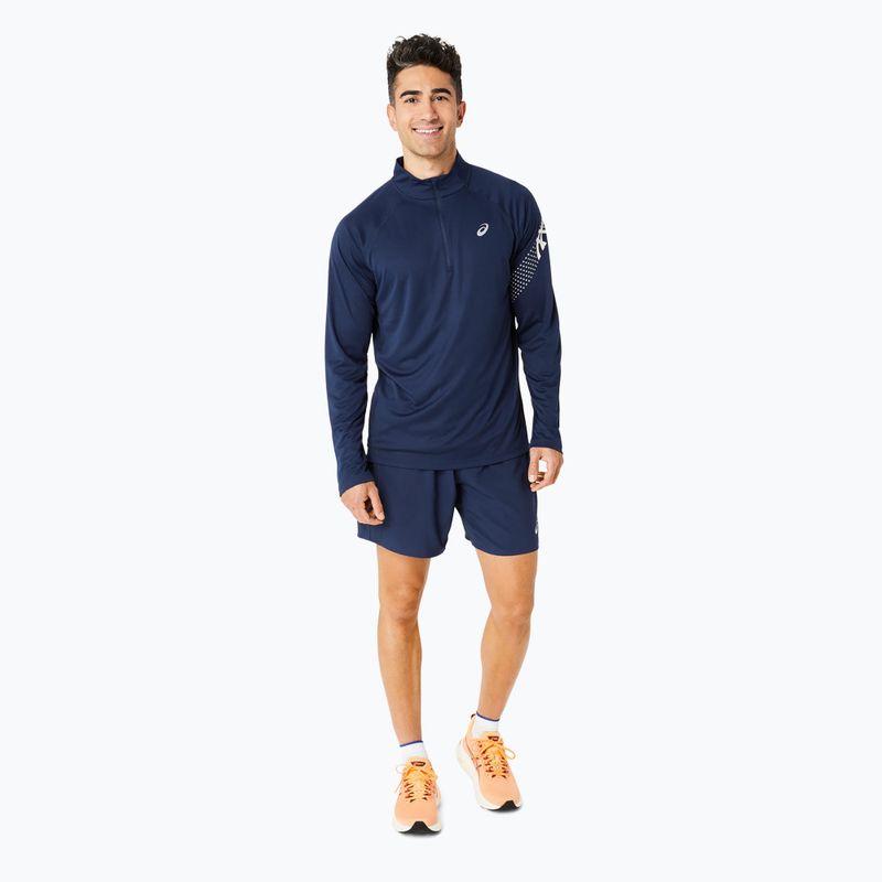 Мъжка блуза с дълъг ръкав за бягане ASICS Icon 1/2 Zip performance blue expanse 2