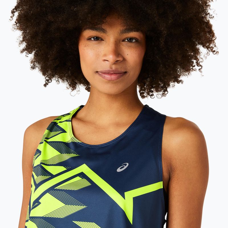 Дамски потник за бягане ASICS Light Graphic Tank french blue/safety yellow 4
