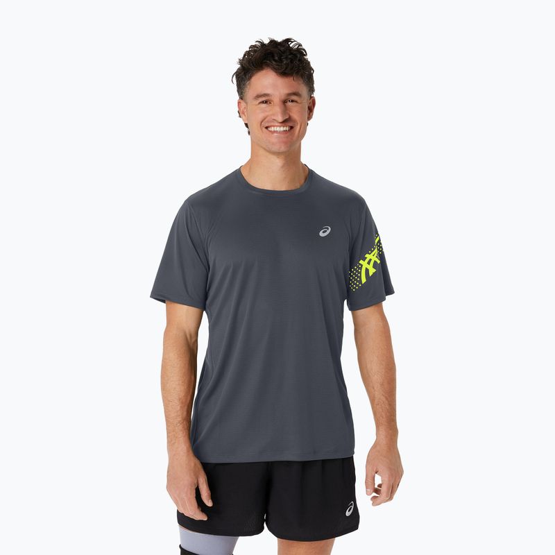 Мъжка тениска за бягане ASICS Icon Top carrier grey/safety yellow