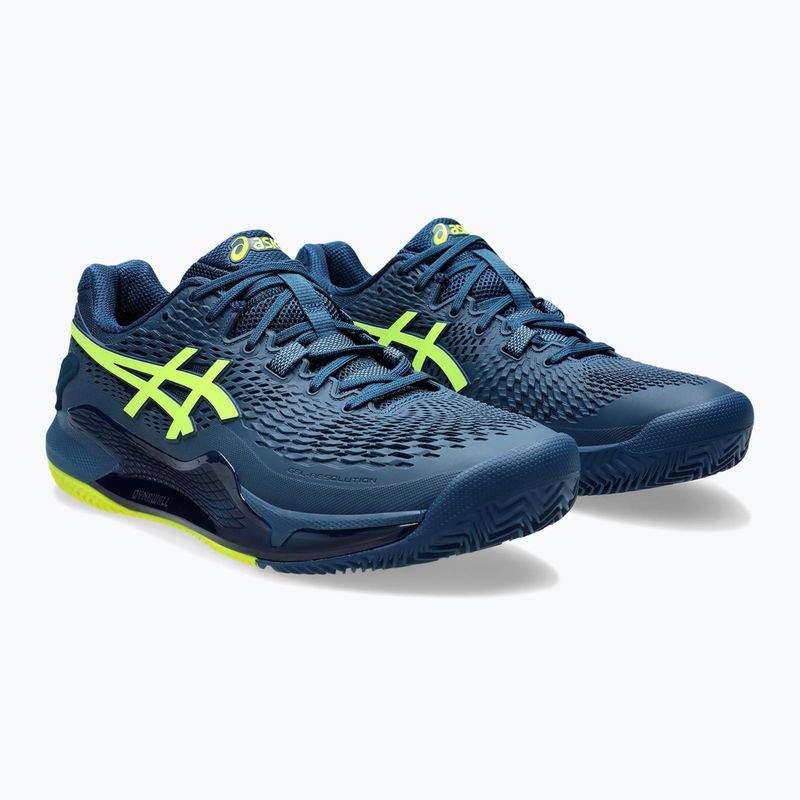 Мъжки обувки за тенис ASICS Gel-Resolution 9 Clay mako blue/safety yellow 10