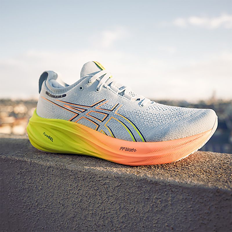 Дамски обувки за бягане ASICS Gel-Nimbus 26 Paris cool grey/safety yellow 8