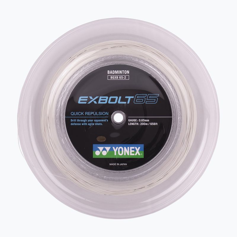 Струна за бадминтон YONEX Exbolt 65 Комплект 10 м бяла