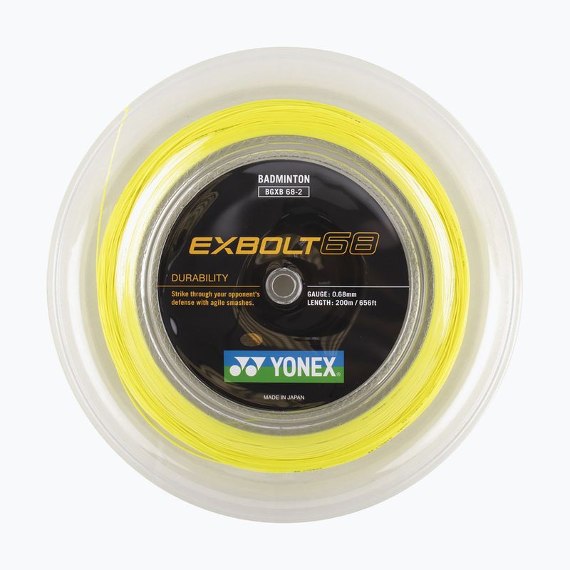 Струна за бадминтон YONEX Exbolt 68 Комплект 10 м жълта