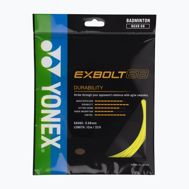 Струна за бадминтон YONEX Exbolt 68 Комплект 10 м жълта 2