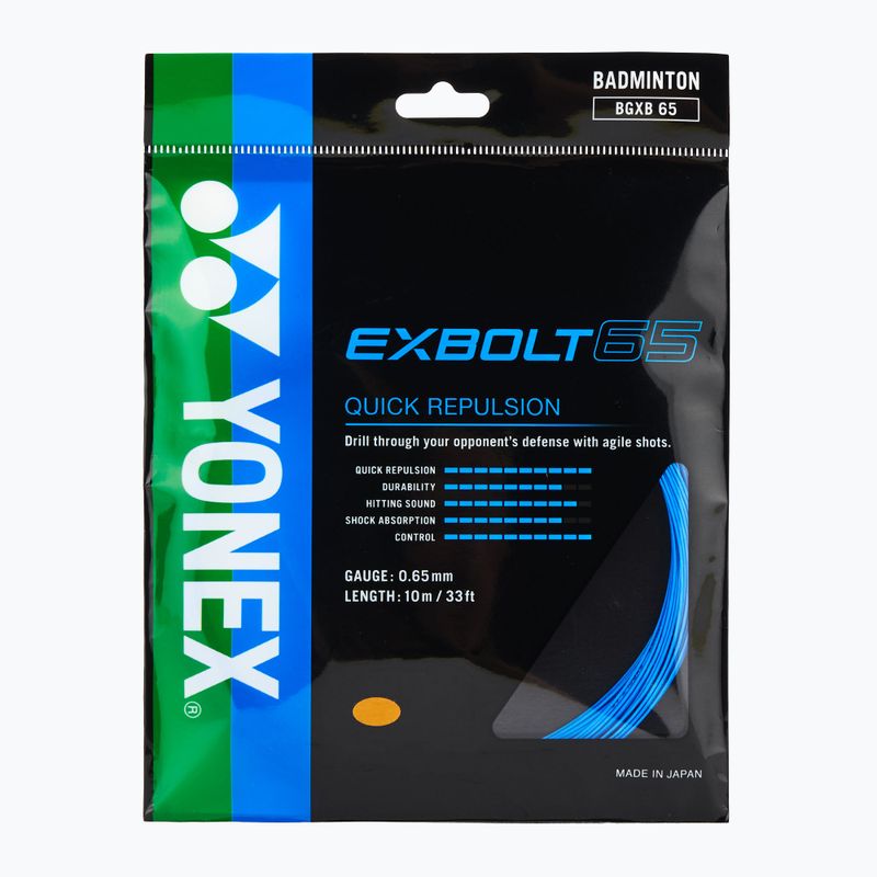 Струна за бадминтон YONEX Exbolt 65 Комплект 10 м синя