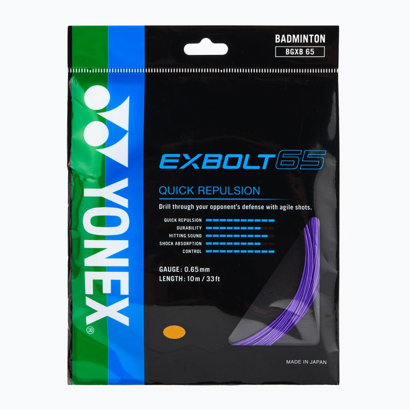 Струна за бадминтон YONEX Exbolt 65 Комплект 10 м лилава