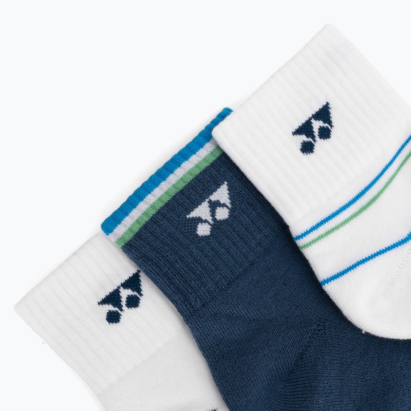 Чорапи YONEX 19236 Quarter 3 чифта navy/white/green 7